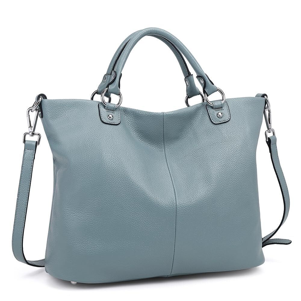 9228 Soft Leather Tote Bag, Top Satchel Purses and Handbags Blue